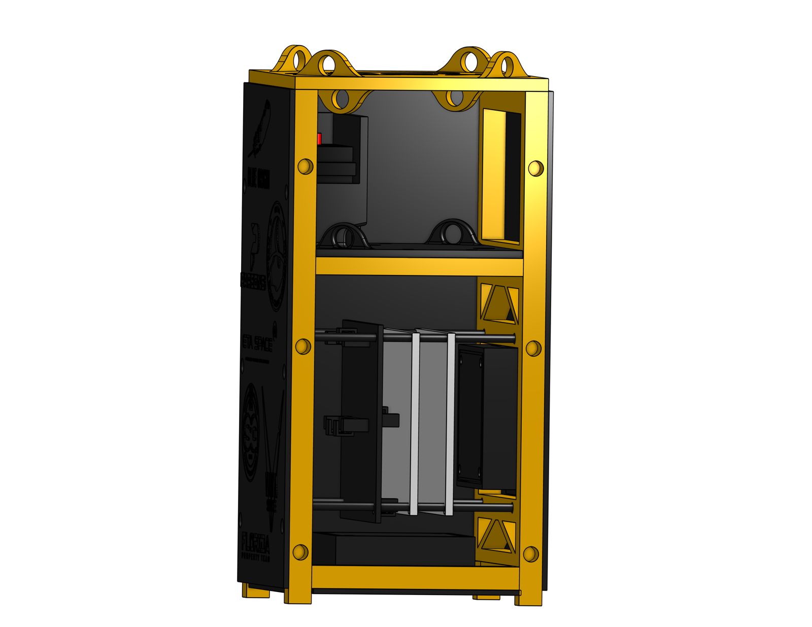 TSat-2A enclosure CAD with the panel open